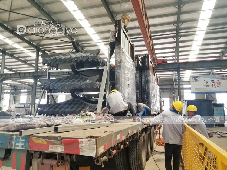 第三批陜西仿古公交候車亭發(fā)貨圖一